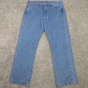 Levis Jeans Mens 36x30 Blue 501 Button Fly Regular Straight Cotton Denim Pants